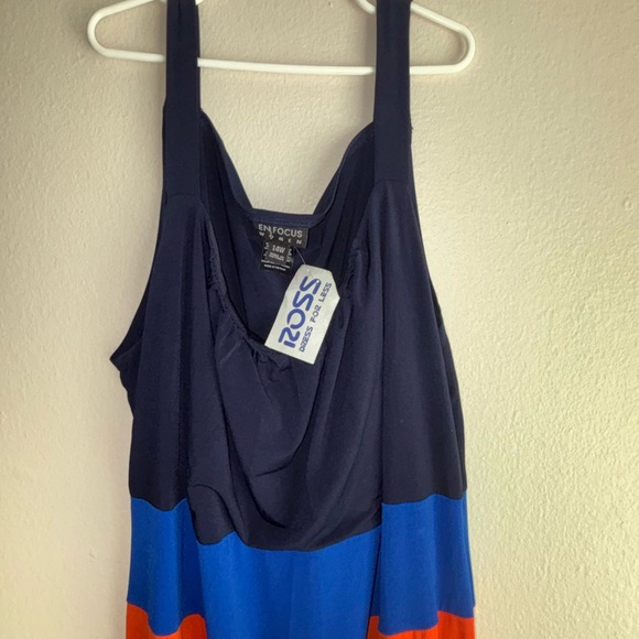 Enfocus Studio Navy Sleeveless Draped Maxi Dress - Picture 4 of 7